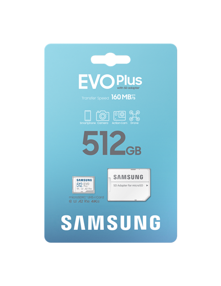 Карта памяти Samsung EVO Plus MicroSDXC, 512Гб (MB-MC512SA/EU)