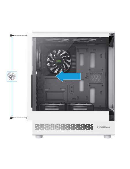 Carcasă PC Gamemax Vista COC AW, Midi-Tower, Fără PSU, Alb