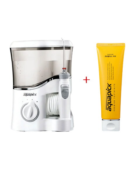 Irigator oral Aquapick AQ 350 + Pastă de dinţi AQ-32, Alb