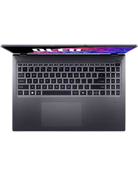 Laptop 16" Acer Swift Go 16 OLED SFG16-72, Steel Gray, Intel Core Ultra 7 155U, 16GB/1024GB, Linux eShell