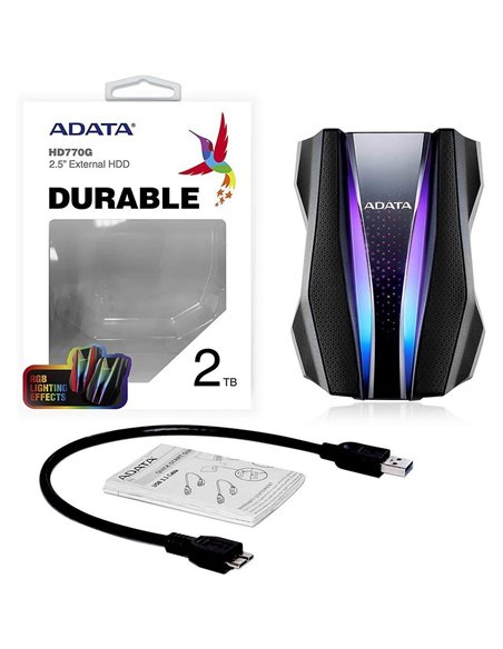 Внешний портативный жесткий диск ADATA HD770G, 2 TB, Чёрный (AHD770G-2TU32G1-CBK)
