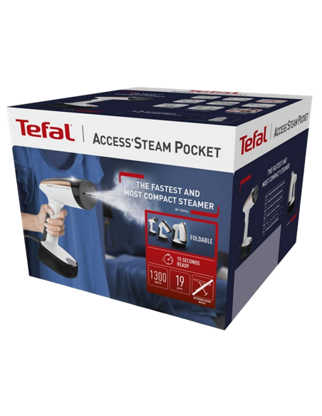 Aparat de călcat vertical cu aburi Tefal DT3030E0, Alb / Negru