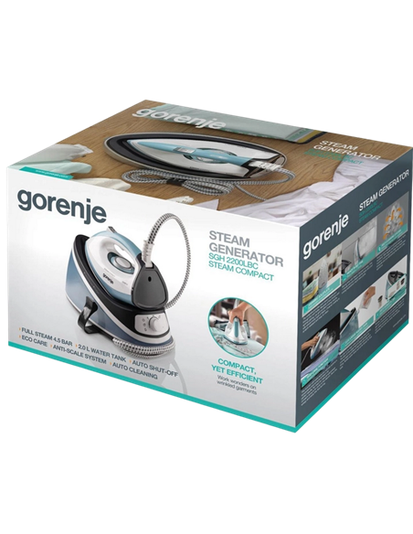 Утюг с парогенератором Gorenje SGH2200LBC, 2200Вт, Синий Утюг с парогенератором Gorenje SGH2200LBC, 2200Вт, Синий