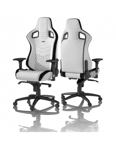 Scaun Gaming Noblechairs Epic, PU Piele, Negru/Alb